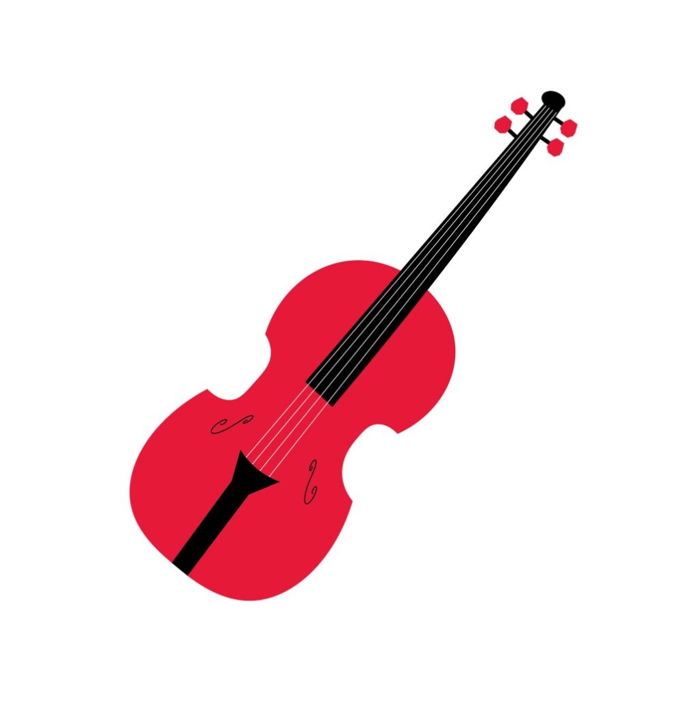 Black and red hand-drawn violin. Click for information about Violin Lessons.