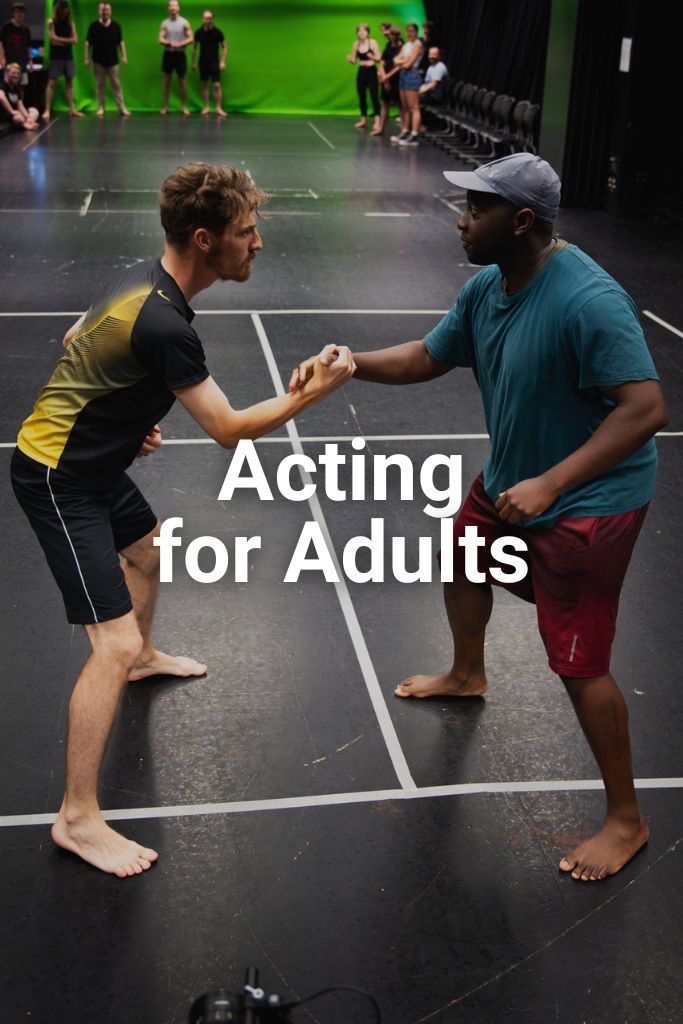 Text on this image reads Acting for Adults. Click on this image to learn about this course.